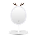 NNEAGS White Antler LED Light Makeup Mirror Tabletop Vanity Home Decor