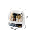 NNEAGS 2X 2 Tier White Countertop Makeup Cosmetic Storage Organiser Skincare Holder Jewelry Storage Box with Handle - Image 2