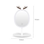 NNEAGS White Antler LED Light Makeup Mirror Tabletop Vanity Home Decor - Image 2