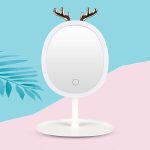 NNEAGS White Antler LED Light Makeup Mirror Tabletop Vanity Home Decor - Image 3