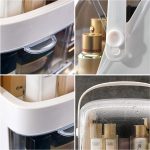 NNEAGS 2X 2 Tier White Countertop Makeup Cosmetic Storage Organiser Skincare Holder Jewelry Storage Box with Handle - Image 3