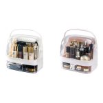 NNEAGS 2X 2 Tier White Countertop Makeup Cosmetic Storage Organiser Skincare Holder Jewelry Storage Box with Handle - Image 4