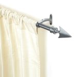 Extendable Charcoal Grey Metal Curtain Pole - Arrow Finial - 36-66", 66-120"