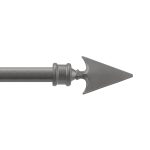 Extendable Charcoal Grey Metal Curtain Pole - Arrow Finial - 36-66", 66-120" - Image 2