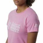 Women’s Short Sleeve T-Shirt New Balance Essentials Celebrate Pink - Image 3