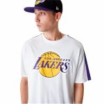 Men’s Short Sleeve T-Shirt New Era NBA Colour Block LA Lakers White - Image 5