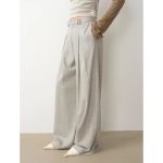 "City Stroll" casual and relaxed wool-blend double-pleated straight draped wide-leg casual trousers for autumn - Image 2