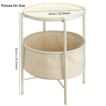 Double Layer Black Metal Tea Table in Black Color - Image 5