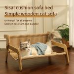 NNETM Cat Scratcher Hammock Linen Lounge Chair - Image 2