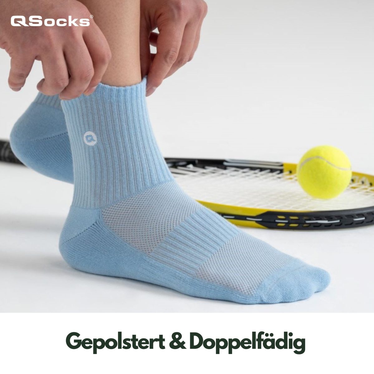 Quarter Mittelhohe Socken gepolstert für Damen und Herren 4X Paar - Image 3