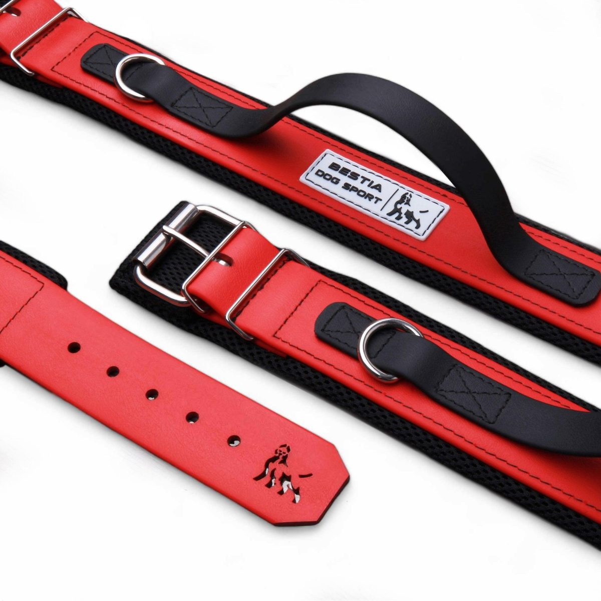BESTIA DOG SPORT HANDLE COLLAR RED - Image 1