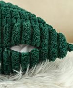 Dark Green Corduroy Cushion Cover | 45x45cm | Soft Plush Cotton Velvet - Image 2