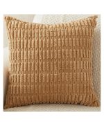 Light Brown Corduroy Cushion Cover | 45x45cm | Soft Plush Cotton Velvet