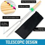 NNETM 8pcs Extendable Stainless Steel Marshmallow Roasting Sticks - Image 4