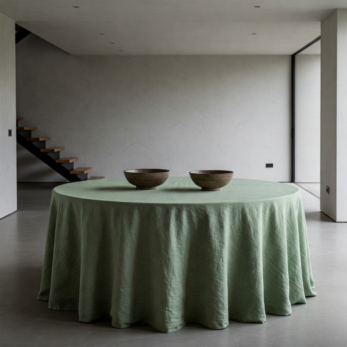Sage Green Linen Tablecloth - Organic Flax - Natural Table Cover - Image 3