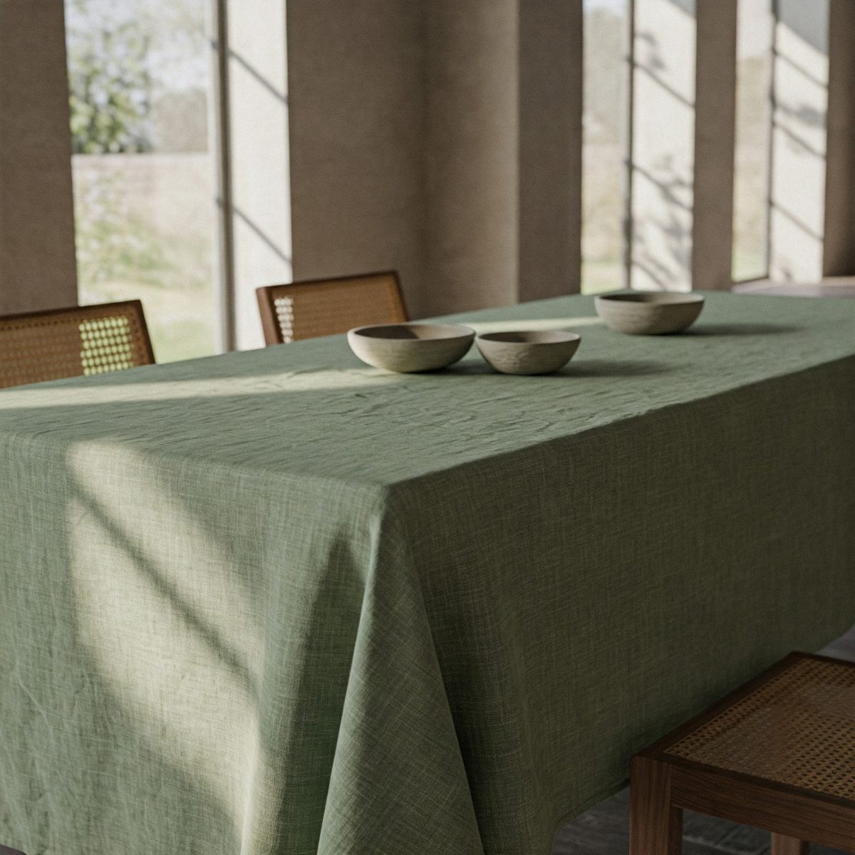 Sage Green Linen Tablecloth - Organic Flax - Natural Table Cover - Image 5