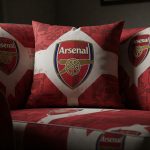 Arsenal FC Cushion Cover: 45x45cm Pure Cotton - Home Decor & Gifts