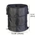 Black Portable Foldable Trash Can with Carry Handle - Image 4