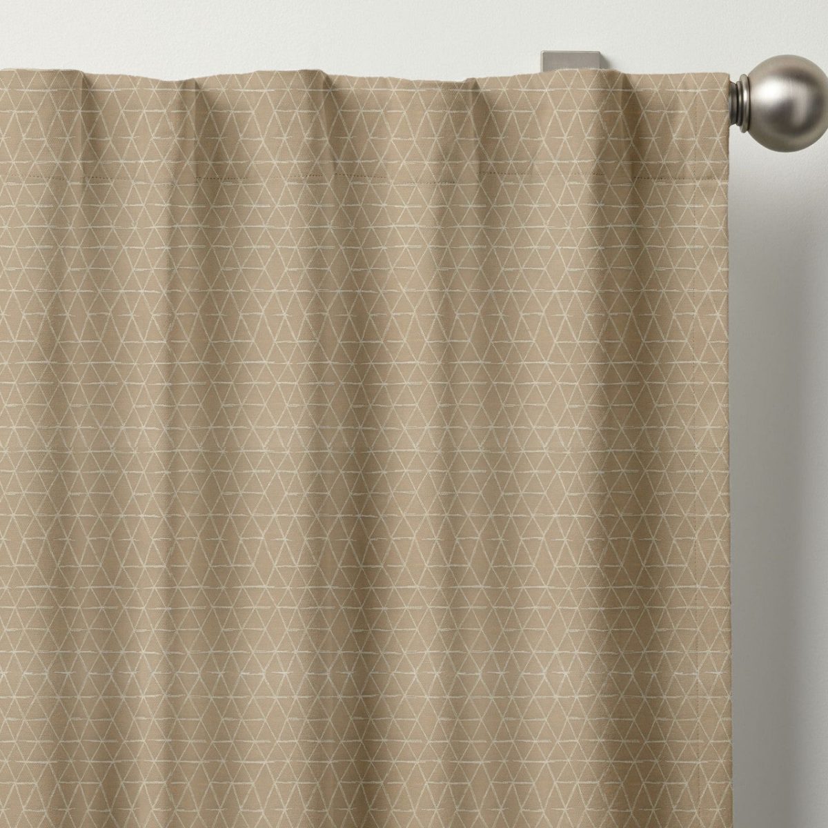 Modern Geometric Triangle Organic Cotton Curtains - Light Filtering & Blackout Options - Image 2