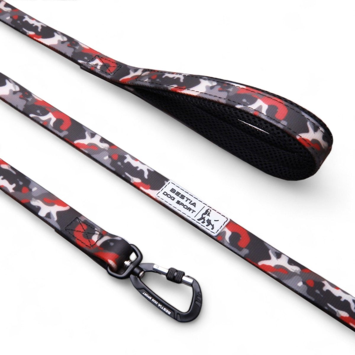 Bestia Dog Sport Tactical Leash Red Camo - Image 1