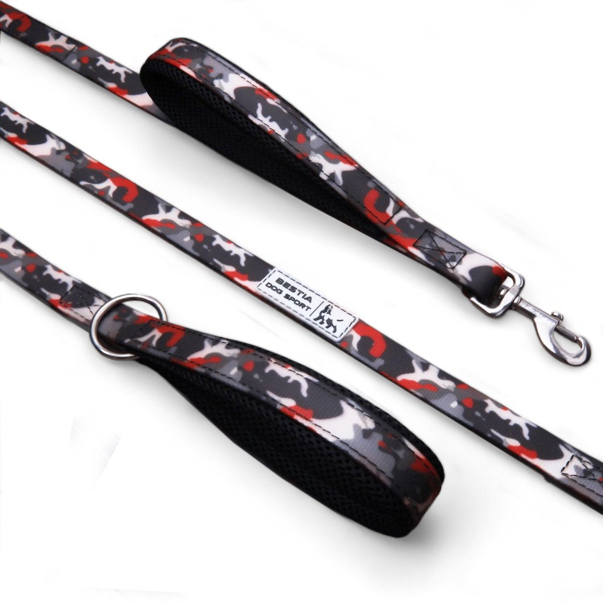 BESTIA DOG SPORT dual handle leash Red Camo - Image 1