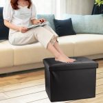 NNETM Foldable Leather Storage Stool - Stylish Lodge Design - Image 3
