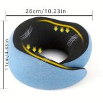 All-Season Travel Pillow - Pure Memory Foam Neck Pillow - Grey+Blue - Image 3