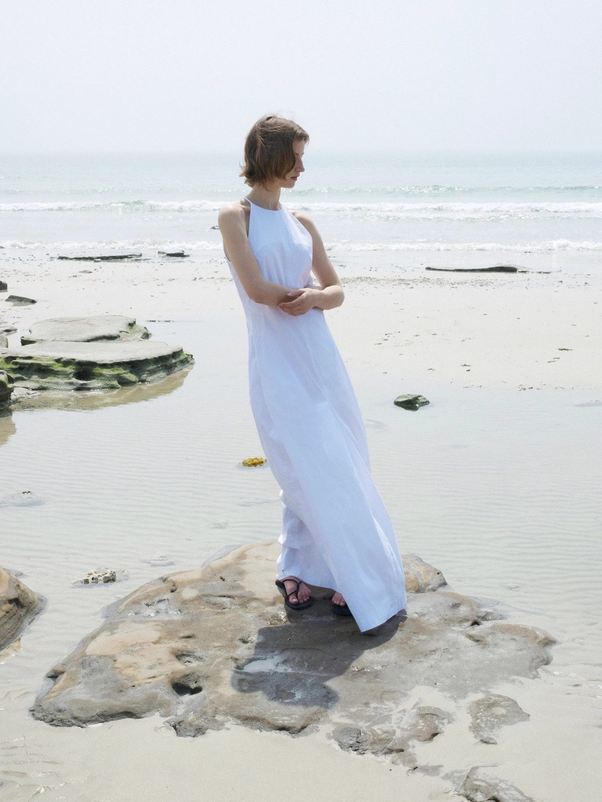 "Piano Music" halterneck waist-cinching cocoon dress - Image 2