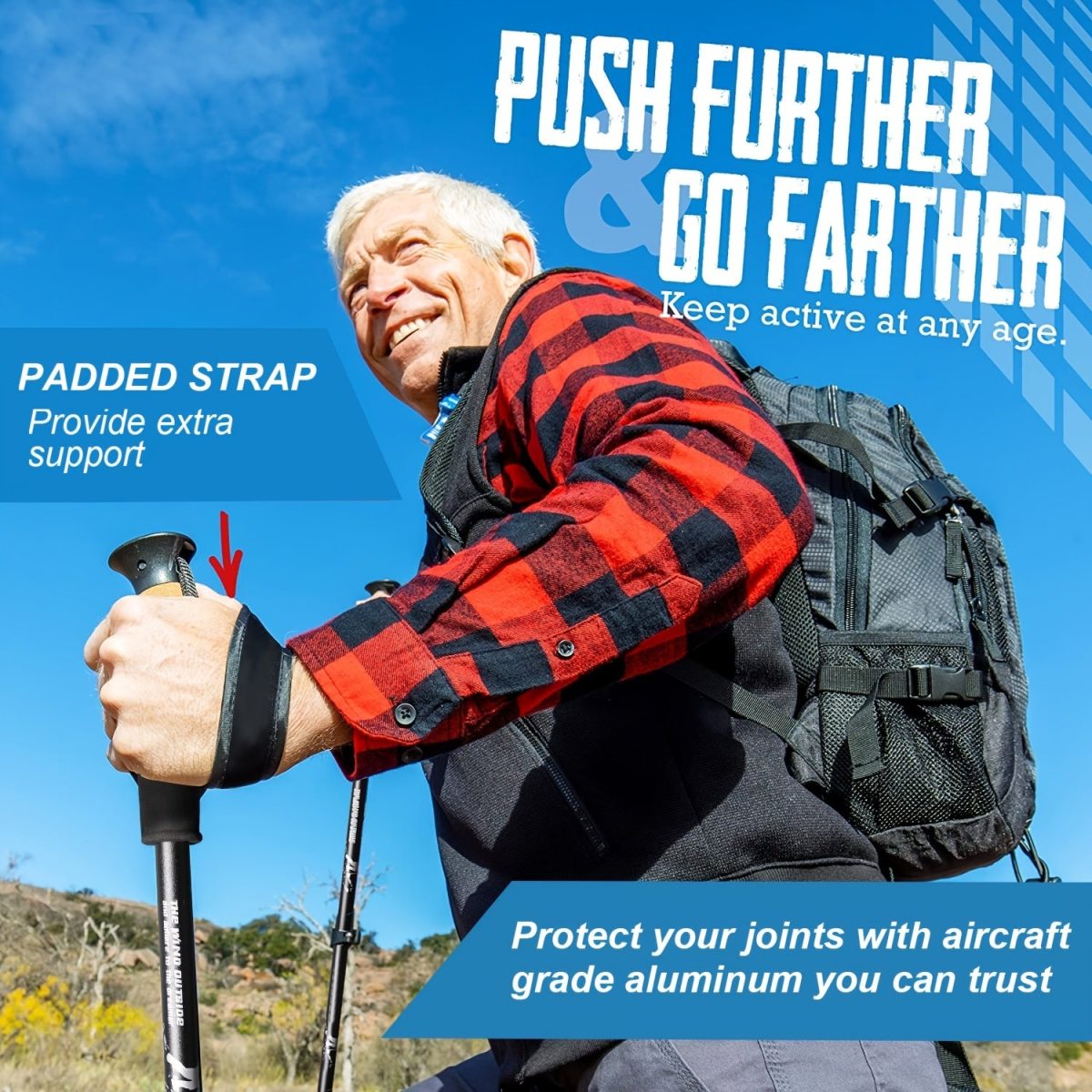 NNETM Aluminum Telescopic Trekking Poles Set for Outdoor Adventures - Image 3