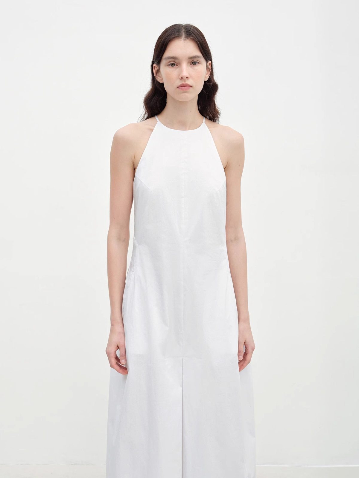 "Piano Music" halterneck waist-cinching cocoon dress - Image 5