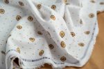 Lantern Print Hemp Fabric | White & Gold | Organic | 145gsm | 147cm Wide - Image 2