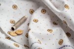 Lantern Print Hemp Fabric | White & Gold | Organic | 145gsm | 147cm Wide - Image 3