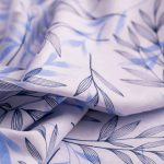 Willow Leaf Print Hemp Fabric | Sky & Navy Blue | Organic | 145gsm | 147cm Wide