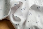 Organic Hemp Fabric - Anchor Print | White & Blue | 145gsm | Soft & Breathable - Image 2