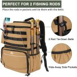 NNETM Fishing Tackle Backpack with Rod Holders & Cooler - Image 5
