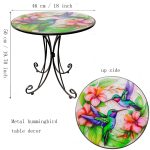 Round Metal Side Table Hummingbird - Image 3