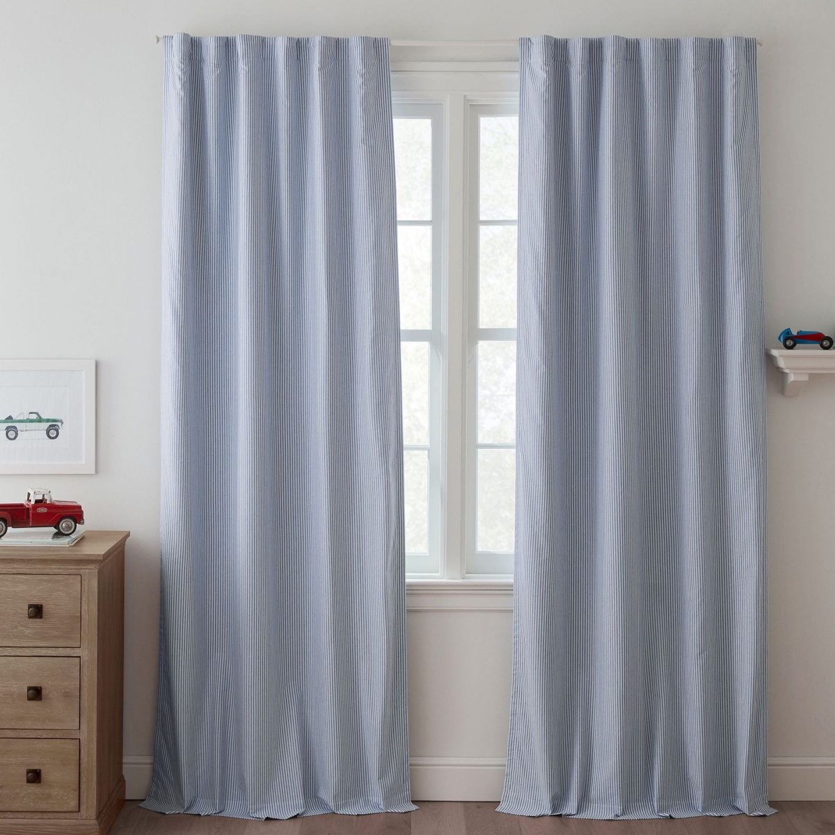 Oxford Stripe Linen Curtains | Standard & Made to Measure | Light Filtering or Blackout Liners - Image 3