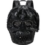 3D Backpack 3D  PU Leather Skull Studded Backpack - Image 2