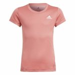 Child's Short Sleeve T-Shirt Adidas Aeroready Salmon - Image 2