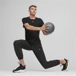 Men’s Short Sleeve T-Shirt Puma FIT Triblend Black - Image 3