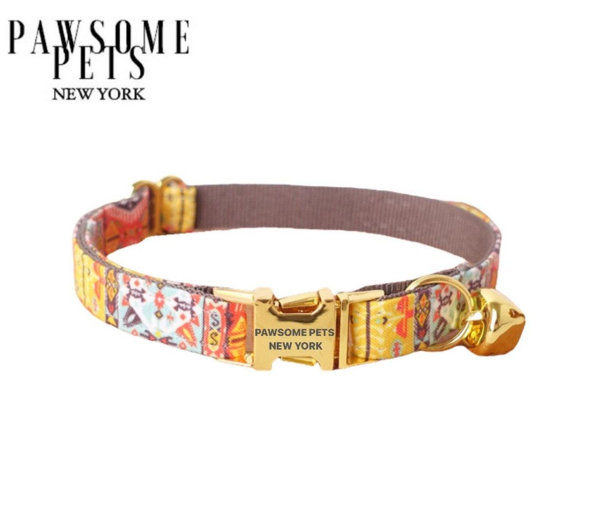 SMALL SIZE DOG & CAT COLLAR - CARAMEL BROWN - Image 1