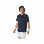Men’s Short Sleeve Polo Shirt Asics Court Navy Blue - Image 3