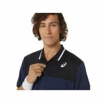 Men’s Short Sleeve Polo Shirt Asics Court Navy Blue - Image 2