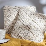 Handmade Macrame Cushion Cover Organic Cotton Boho Pillow 40x40cm - Image 2