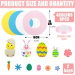 NNETM 8pcs DIY Easter Wreath Craft Kit Bunny Egg Set - Image 4
