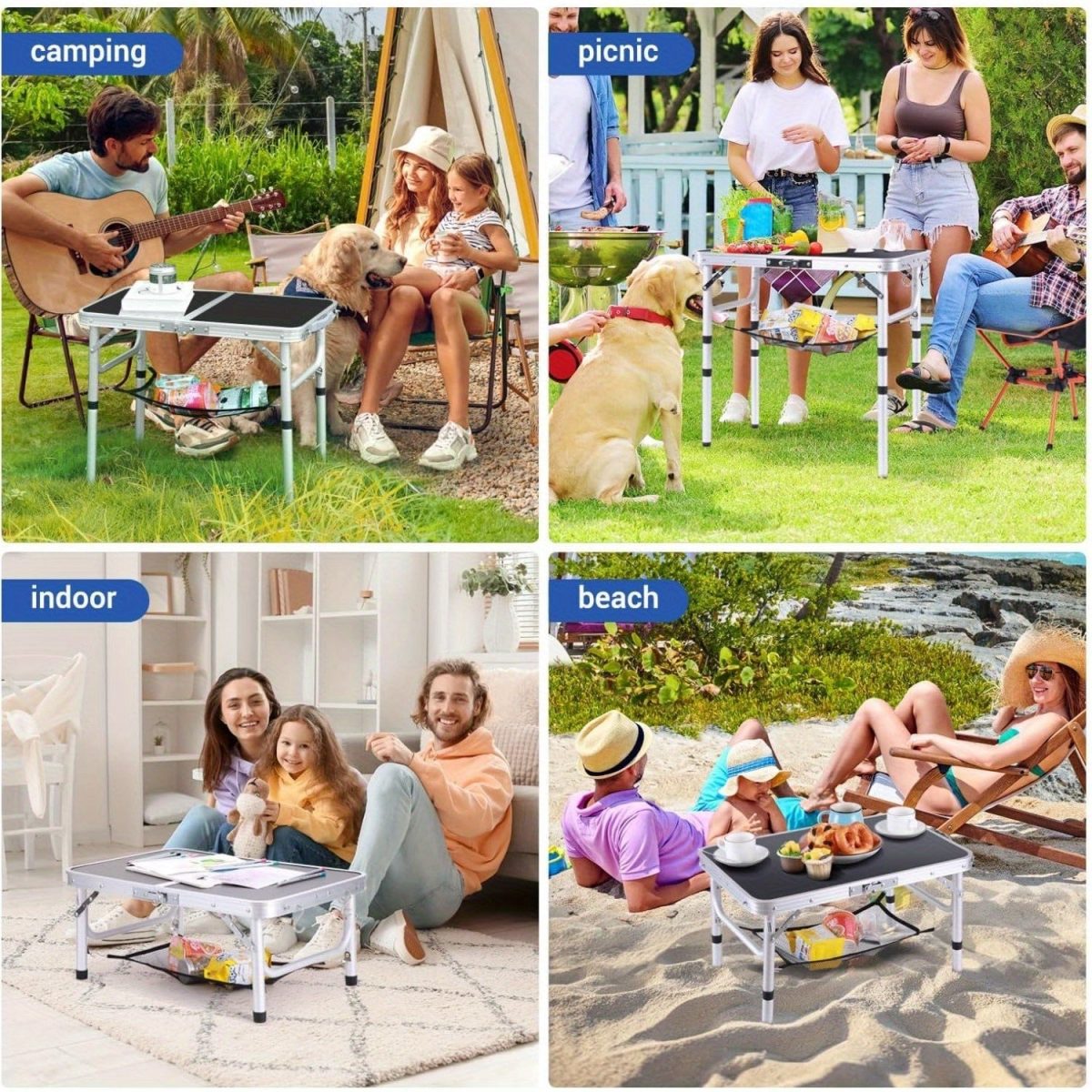 Folding Camping Table Adjustable Height - Image 2