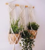 Triple Macrame Plant Hanger - Boho Hanging Wall Planter - Indoor Decor - Image 2
