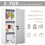 3-Tier Wall-Mounted Metal Medicine Cabinet - Image 2