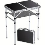 Folding Camping Table Adjustable Height