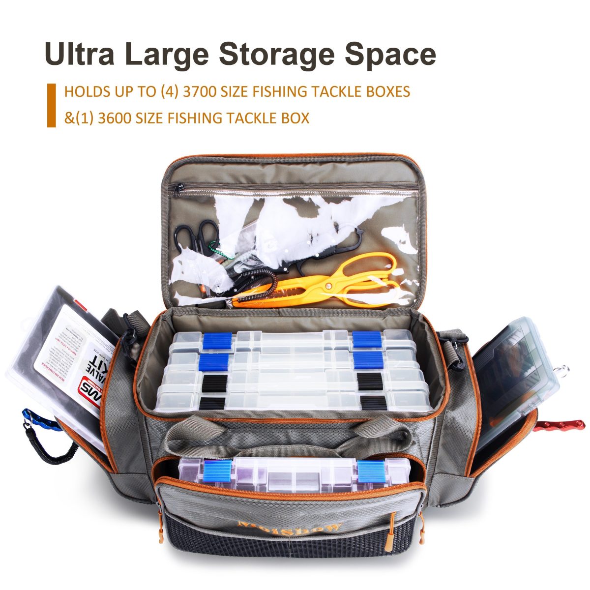 NNETM Fishing Tackle Box Bag with Compartments - Image 3